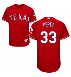 Men's Majestic Texas Rangers #33 Martin Perez Red Alternate Flex Base Authentic Collection MLB Jersey