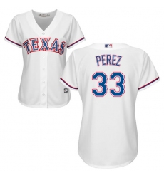 Women's Majestic Texas Rangers #33 Martin Perez Replica White Home Cool Base MLB Jersey