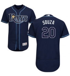 Men's Majestic Tampa Bay Rays #20 Steven Souza Navy Blue Alternate Flex Base Authentic Collection MLB Jersey
