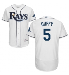 Men's Majestic Tampa Bay Rays #5 Matt Duffy White Flexbase Authentic Collection MLB Jersey