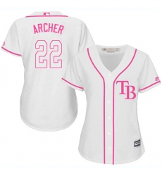 Women's Majestic Tampa Bay Rays #22 Chris Archer Authentic White Fashion Cool Base MLB Jersey