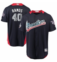 Men's Majestic Tampa Bay Rays #40 Wilson Ramos Game Navy Blue American League 2018 MLB All-Star MLB Jersey