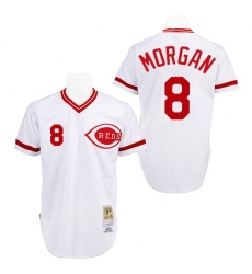 Men's Mitchell and Ness Cincinnati Reds #8 Joe Morgan Authentic White Throwback MLB Jersey