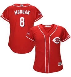 Women's Majestic Cincinnati Reds #8 Joe Morgan Authentic Red Alternate Cool Base MLB Jersey