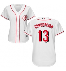 Women's Majestic Cincinnati Reds #13 Dave Concepcion Authentic White Home Cool Base MLB Jersey