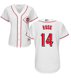 Women's Majestic Cincinnati Reds #14 Pete Rose Authentic White Home Cool Base MLB Jersey