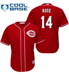 Youth Majestic Cincinnati Reds #14 Pete Rose Authentic Red Alternate Cool Base MLB Jersey