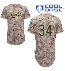 Men's Majestic Cincinnati Reds #34 Homer Bailey Replica Camo Alternate Cool Base MLB Jersey