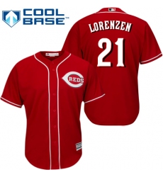 Men's Majestic Cincinnati Reds #21 Michael Lorenzen Replica Red Alternate Cool Base MLB Jersey