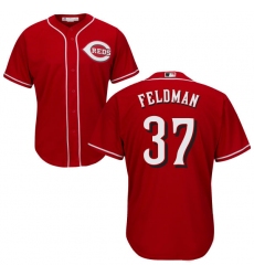 Youth Majestic Cincinnati Reds #37 Scott Feldman Replica Red Alternate Cool Base MLB Jersey