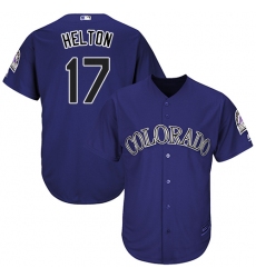 Youth Majestic Colorado Rockies #17 Todd Helton Authentic Purple Alternate 1 Cool Base MLB Jersey