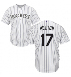 Youth Majestic Colorado Rockies #17 Todd Helton Authentic White Home Cool Base MLB Jersey