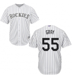 Men's Majestic Colorado Rockies #55 Jon Gray Replica White Home Cool Base MLB Jersey