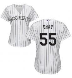 Women's Majestic Colorado Rockies #55 Jon Gray Replica White Home Cool Base MLB Jersey