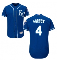 Men's Majestic Kansas City Royals #4 Alex Gordon Royal Blue Alternate Flex Base Authentic Collection MLB Jersey