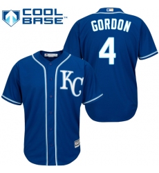 Women's Majestic Kansas City Royals #4 Alex Gordon Replica Blue Alternate 2 Cool Base MLB Jersey
