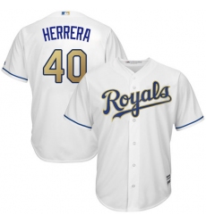 Youth Majestic Kansas City Royals #40 Kelvin Herrera Replica White Home Cool Base MLB Jersey