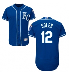 Men's Majestic Kansas City Royals #12 Jorge Soler Blue Flexbase Authentic Collection MLB Jersey