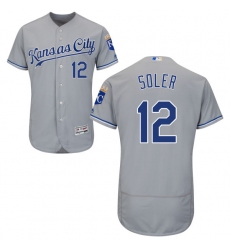 Men's Majestic Kansas City Royals #12 Jorge Soler Grey Flexbase Authentic Collection MLB Jersey