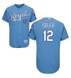 Men's Majestic Kansas City Royals #12 Jorge Soler Light Blue Flexbase Authentic Collection MLB Jersey