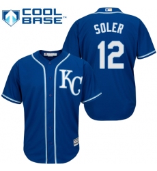 Youth Majestic Kansas City Royals #12 Jorge Soler Replica Blue Alternate 2 Cool Base MLB Jersey