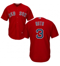 Men's Majestic Boston Red Sox #3 Babe Ruth Replica Red Alternate Home Cool Base MLB Jersey