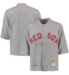 Men's Mitchell and Ness 1914 Boston Red Sox #3 Babe Ruth Replica Grey Throwback MLB Jersey