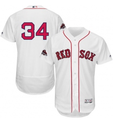 Men's Majestic Boston Red Sox #34 David Ortiz White Home Flex Base Authentic Collection 2018 World Series Champions MLB Jersey