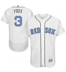 Men's Majestic Boston Red Sox #3 Jimmie Foxx Authentic White 2016 Father's Day Fashion Flex Base MLB Jersey