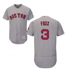 Men's Majestic Boston Red Sox #3 Jimmie Foxx Grey Road Flex Base Authentic Collection MLB Jersey