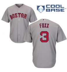 Men's Majestic Boston Red Sox #3 Jimmie Foxx Replica Grey Road Cool Base MLB Jersey