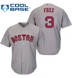 Youth Majestic Boston Red Sox #3 Jimmie Foxx Replica Grey Road Cool Base MLB Jersey