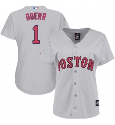 Women's Majestic Boston Red Sox #1 Bobby Doerr Authentic Grey Road MLB Jersey