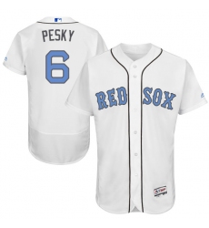 Men's Majestic Boston Red Sox #6 Johnny Pesky Authentic White 2016 Father's Day Fashion Flex Base MLB Jersey