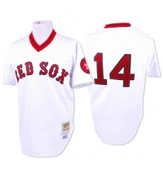 Men's Mitchell and Ness 1975 Boston Red Sox #14 Jim Rice Authentic White Throwback MLB Jersey