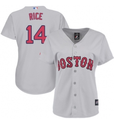 Women's Majestic Boston Red Sox #14 Jim Rice Authentic Grey Road MLB Jersey