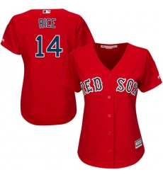 Women's Majestic Boston Red Sox #14 Jim Rice Authentic Red Alternate Home MLB Jersey