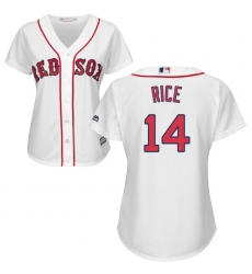 Women's Majestic Boston Red Sox #14 Jim Rice Replica White Home MLB Jersey