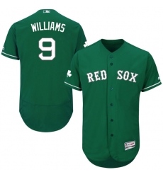 Men's Majestic Boston Red Sox #9 Ted Williams Green Celtic Flexbase Authentic Collection MLB Jersey