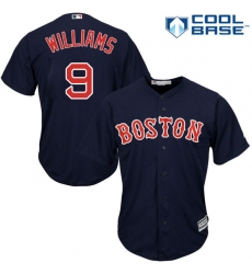 Youth Majestic Boston Red Sox #9 Ted Williams Authentic Navy Blue Alternate Road Cool Base MLB Jersey