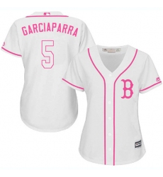 Women's Majestic Boston Red Sox #5 Nomar Garciaparra Authentic White Fashion MLB Jersey