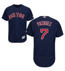 Men's Majestic Boston Red Sox #7 Christian Vazquez Navy Blue Alternate Flex Base Authentic Collection MLB Jersey