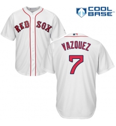 Youth Majestic Boston Red Sox #7 Christian Vazquez Replica White Home Cool Base MLB Jersey