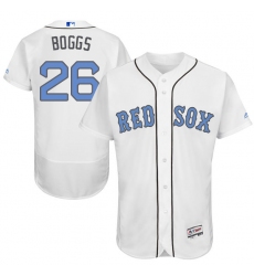 Men's Majestic Boston Red Sox #26 Wade Boggs Authentic White 2016 Father's Day Fashion Flex Base MLB Jersey