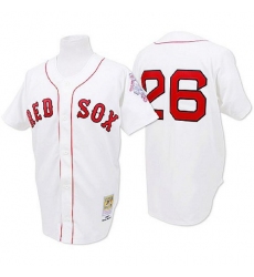Men's Mitchell and Ness 1987 Boston Red Sox #26 Wade Boggs Replica White Throwback MLB Jersey