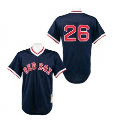 Men's Mitchell and Ness 1991 Boston Red Sox #26 Wade Boggs Replica Navy Blue Throwback MLB Jersey