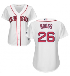 Women's Majestic Boston Red Sox #26 Wade Boggs Replica White Home MLB Jersey