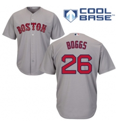 Youth Majestic Boston Red Sox #26 Wade Boggs Authentic Grey Road Cool Base MLB Jersey