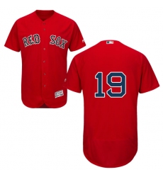 Men's Majestic Boston Red Sox #19 Fred Lynn Red Alternate Flex Base Authentic Collection MLB Jersey
