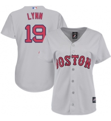 Women's Majestic Boston Red Sox #19 Fred Lynn Authentic Grey Road MLB Jersey